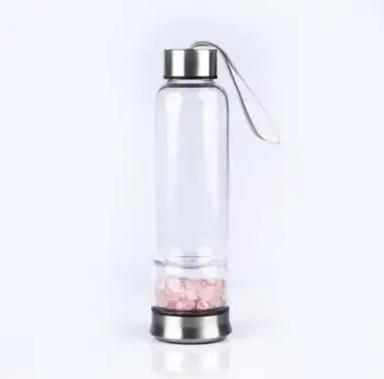 

New Product Launch Wholesale Natural Quartz Irregularity Rose Crystal Gravel Bottle Glass Water Gravel Stone Cup Gift giving