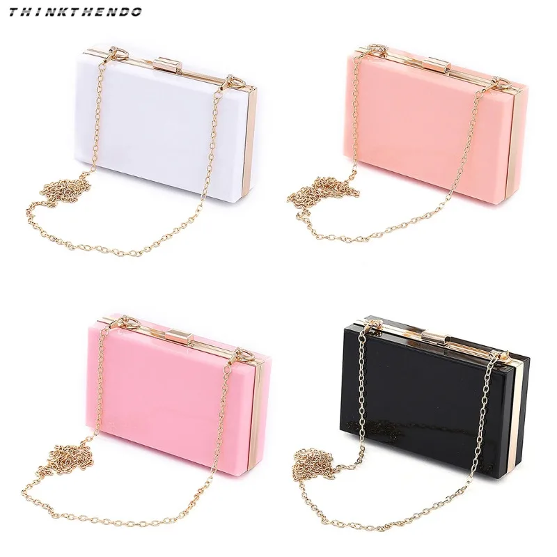 

THINKTHENDO Fashion New Women Evening Wedding Acrylic Purse Handbag Clutch Wallet Lady Female Multifunction Party Shoulder Bag