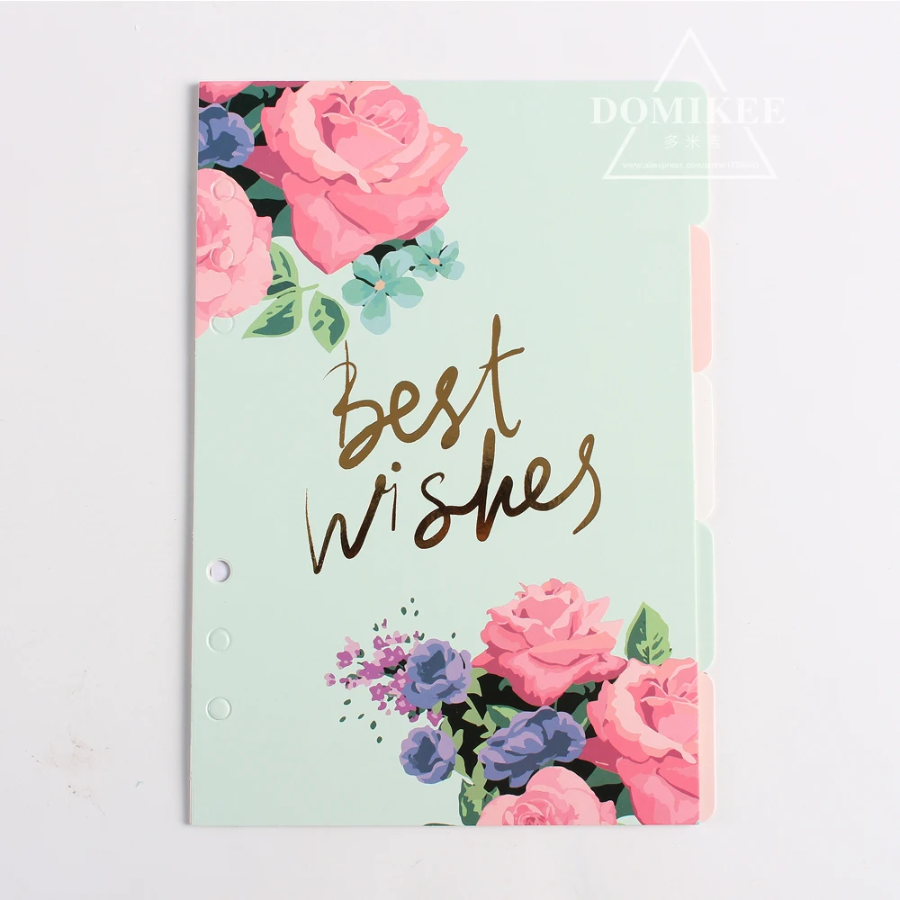 

2019 New cartoon dividers set for spiral notebooks,candy 6 holes index paper for personal diary binder weekly planner A5 A6
