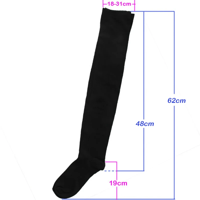 Fashion Hot Thigh High Stocking Black White Grey Sexy Cotton Thinner Over The Knee Socks