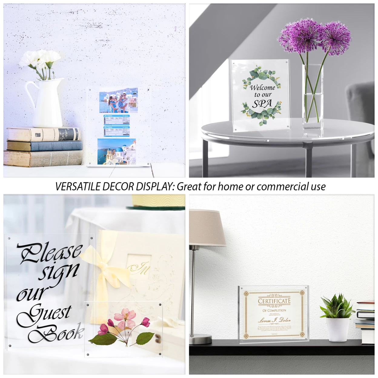 Acrylic Frame Block Style Freestanding Magnetic Closure 8 x 10 Double Sided (4)