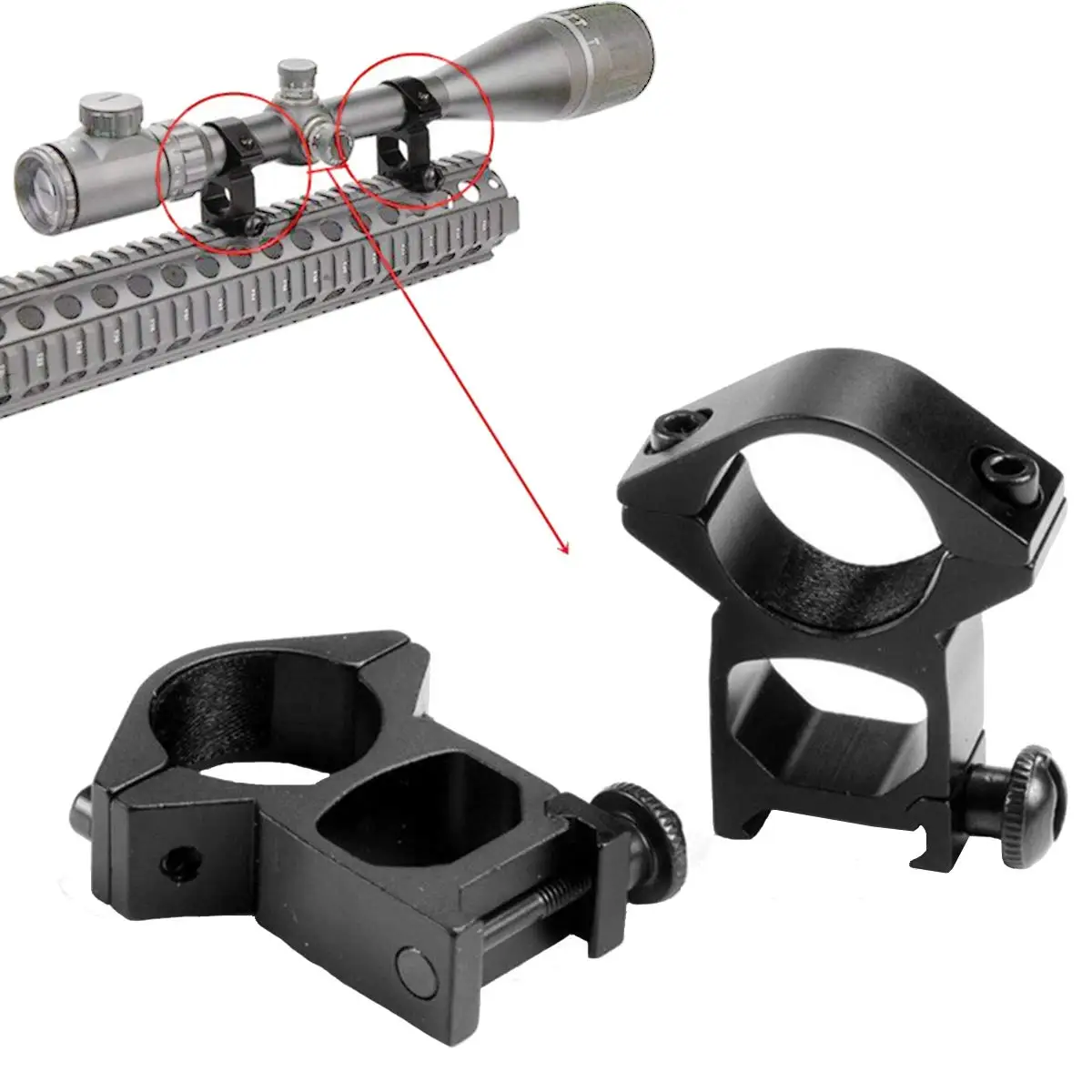 UniqueFire 1 ''/25,4 мм оптическое Монтажное кольцо съемное высокопрофильное основание подходит для 20 мм Пикатинни(2 шт