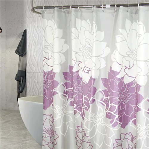 YO CHO современные Товары для ванной, домашний декор, Рождественская Цветочная занавеска для ванной, занавеска для ванной комнаты с цветком пиона, занавеска для ванной - Цвет: Purple