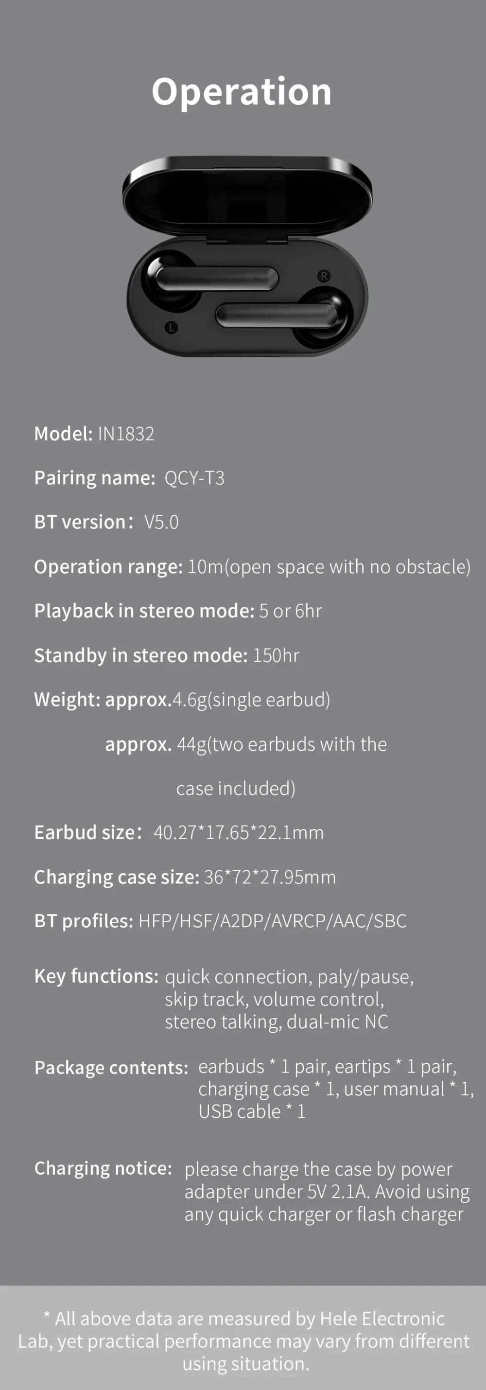 QCY T3 TWS отпечатков пальцев сенсорные беспроводные наушники Bluetooth V5.0 3D стерео наушники с двойным микрофоном