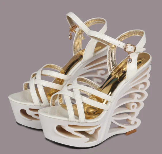 Top Quality Platform Shoes Summer Women Hollow Wedges Cross Sandals