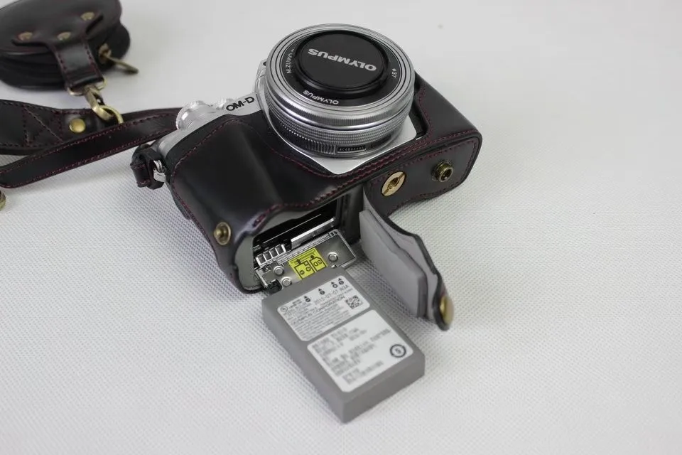 Роскошный чехол из искусственной кожи для камеры Olympus EM10 III EM10-M3 EM10 Mark III винтажная сумка с ремешком