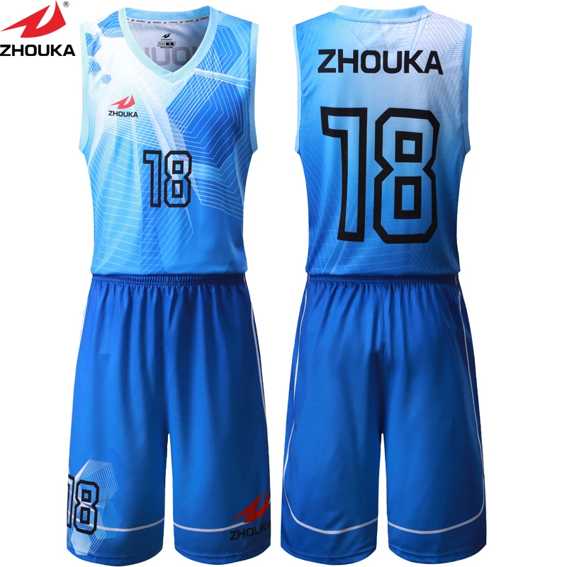 Sublimation Printing Blue White Any Color Basketball Clothing