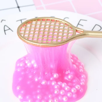 

PVC Badminton Racket For Kids DIY Fluffy Form Crystal Soil Kit Clear Putty Cream Keyboard Model Clay Tool