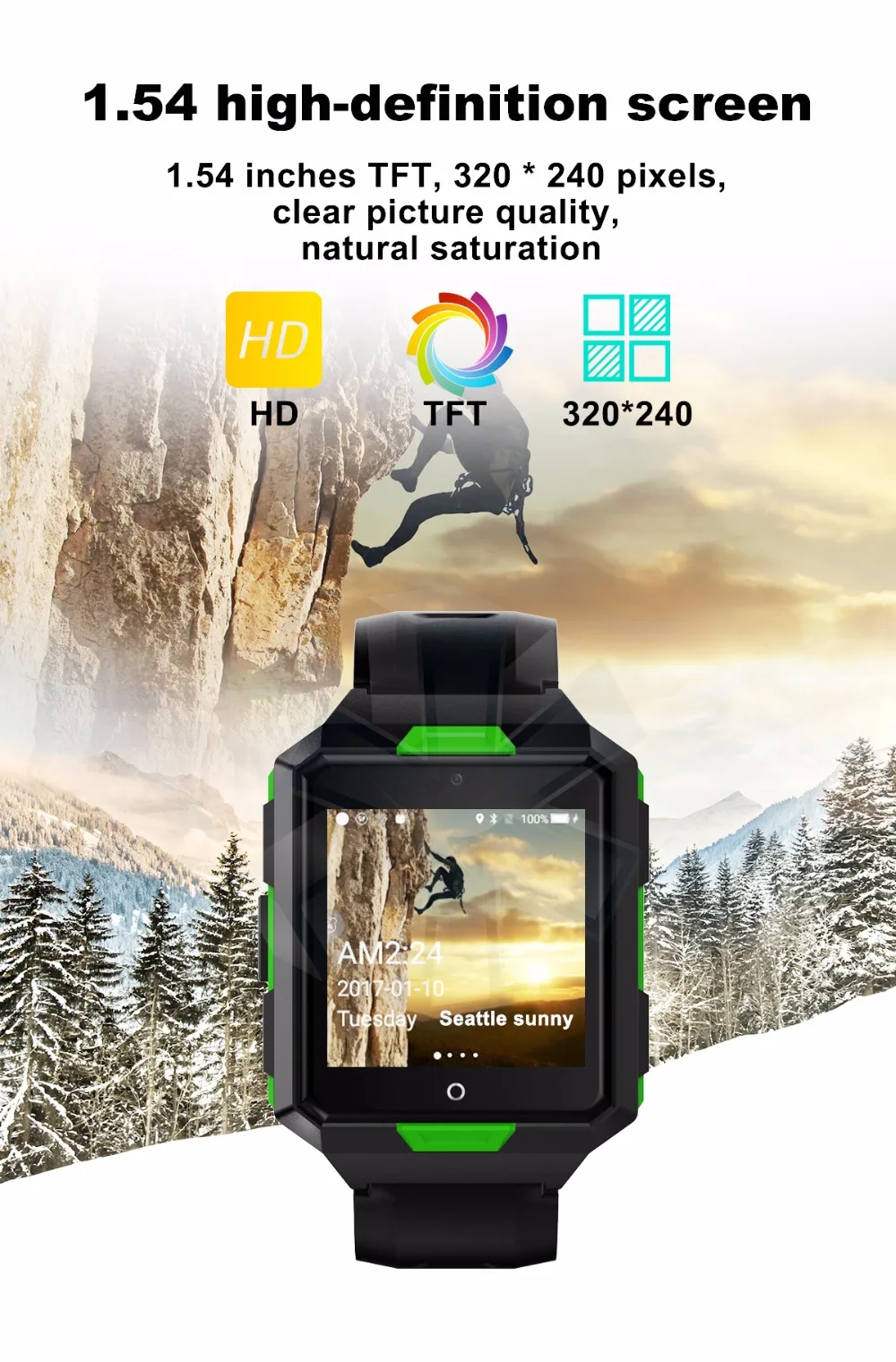 MTK6737 Army 4G Smart Watch Blood Pressure Heart Rate Wristwatch SIM Card Call Video Music Wifi Military Smartphone Watches 8gb