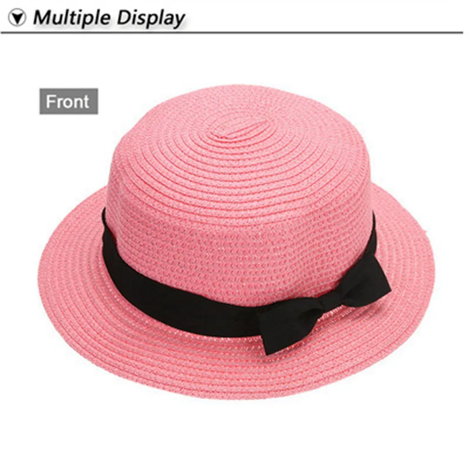 Новые женские солнцезащитные очки Boater лента круглый плоский Топ Соломенная пляжная шляпа летние шляпы для женщин соломенная бейсболка gorras