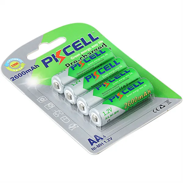 2 шт/8 шт PKCELL AA Ni-MH предварительно заряженные аккумуляторы 2600mAh 1,2 V низкая саморазрядная NiMh аккумуляторная батарея для фонарика камеры