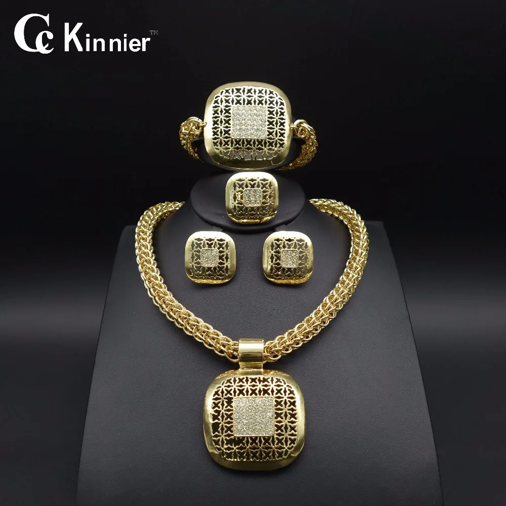 

Fashion unique women Bridal Nigeria African Dubai gold plated wedding jewelry sets beads exaggerate Necklace Bangle Earring Ring