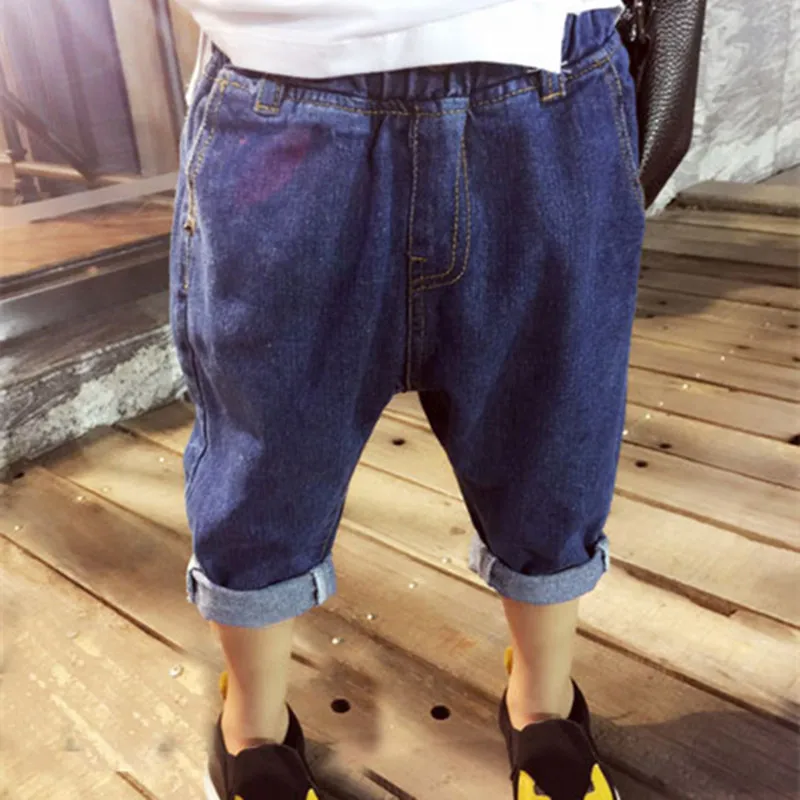 1Boys Denim Harem Jeans Kids Pants Trousers Light Color Cotton Soft Elastic Waist Casual Children Kids Roupas Menina Boys