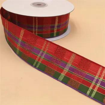 

N1040 38mm X 25yards Wired Edges Red Scottish Gingham Ribbon. Gift Bow,Wedding,Cake Wrap,Tree Decoration,Wreath