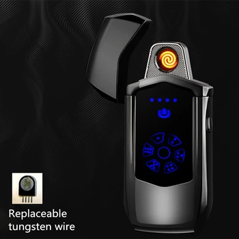 

Rechargeable USB Electronic Cigarette Lighter Windproof Replaceable Tungsten Turbine Lighter Metal Plasma Lighter Candle Lighter