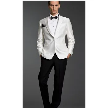 

Smoking Costume Homme New Mens Suits For Wedding Shawl Lapel Grooms Tuxedos Two Piece Slim Fit Groomsmen Suit (jacket+pant)