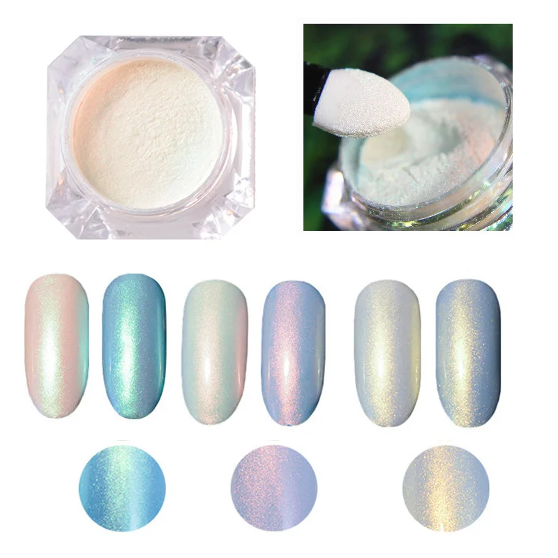  2g/Box BORN PRETTY Shining Nail Glitter Pearl Shimmer Nail Powder Nail Dust Powder 3 Colors Manicur