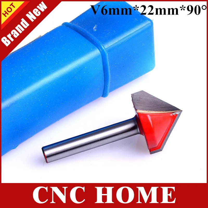 

High Quality 1pc Wood Making End Mill CNC Engraving V Groove router bits for wood 6mm x 22mm x 90degree