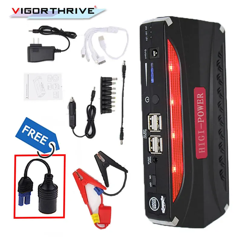 

12V Car Jump Starter LED Mini Emergency Multi-function Portable Power Bank Battery Charger Booster Car Charger Starting Device