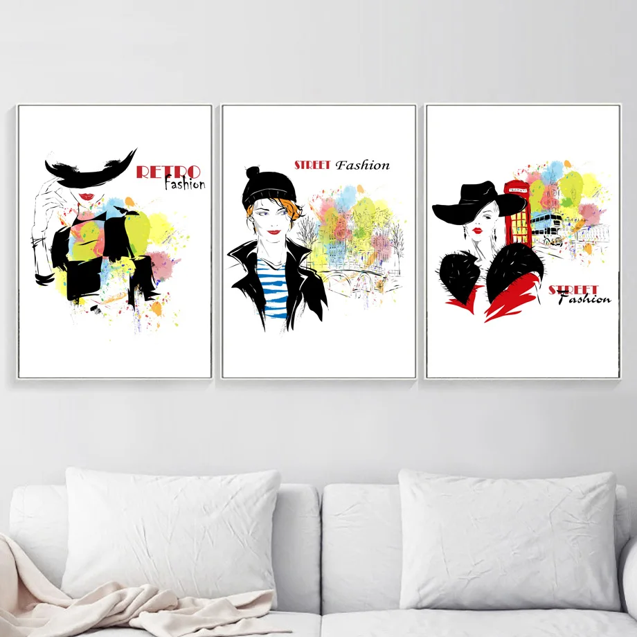 

City Fashion Lady Nordic Poster And Prints Wall Art Canvas Painting Wall Pictures For Living Room Girl Bedroom Home Decor