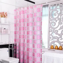 Розовая занавеска для душа PEVA с цветочным принтом, водонепроницаемая Толстая занавеска для ванной, крючки, экологичный домашний декор, Товары для ванной