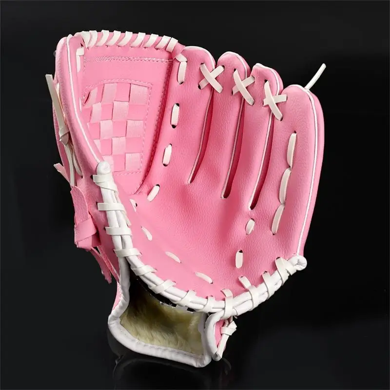 SPORTSHUB Спорт на открытом воздухе коричневые бейсбольные перчатки софтбол практическое оборудование левая рука для взрослых мужчины женщины тренировки CS0019 - Цвет: Розовый
