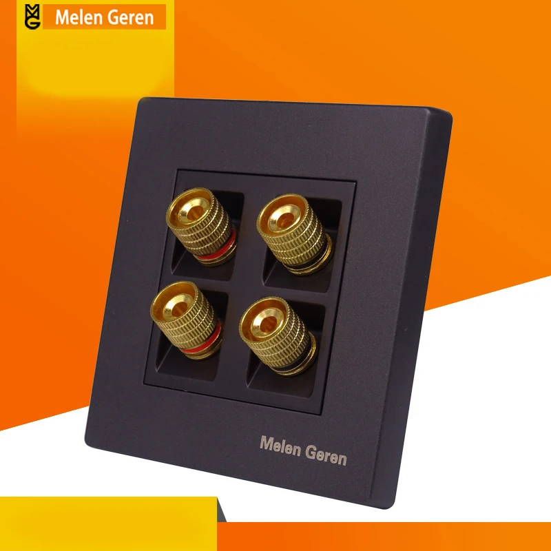 

4 Pin Audio Socket Wallpad Panel Jacks 110V-250V Stereo Audio Sound Speaker Plug Adapter Socket Switch Adjustable for Microphone