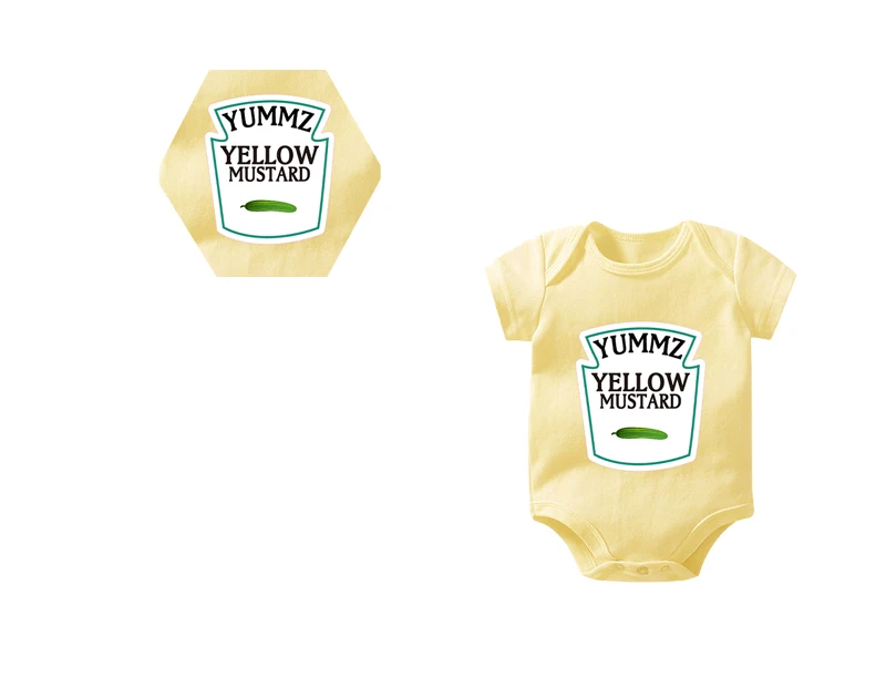 Culbutomind Yummz Tomato Ketchup Yellow Mustard Red And Yellow Bodysuit Baby Boy Twins Baby Clothes Twins Baby Boys Girls