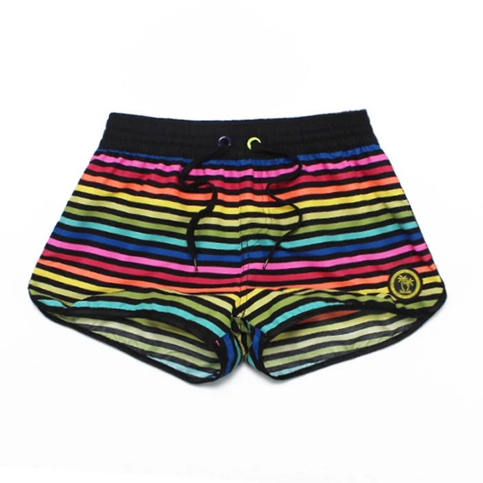 colorful striped shorts womens