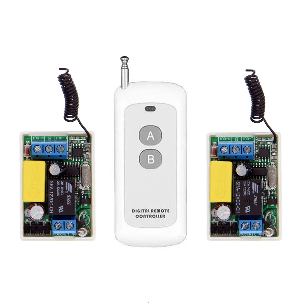 

0-500m Mini Size 220V 1CH 1CH 10A Wireless Remote Control Light Switch Relay Receiver + Transmitter System ,315/433 MHz