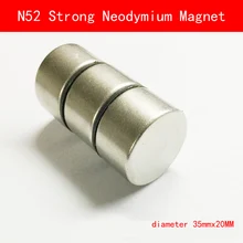 1pcs N52 D35mmx20mm Super Strong Cylinder Round Magnets diameter 35*20MM Neodymium Rare Earth Magnet N52