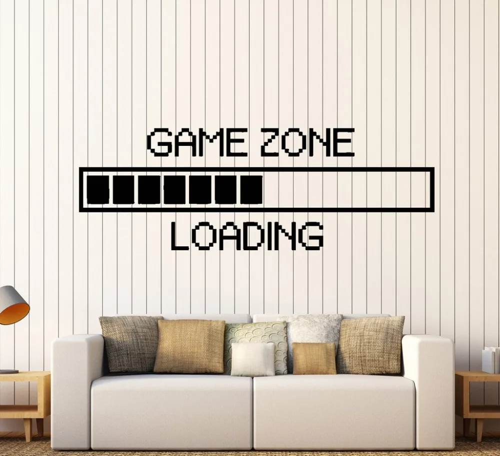 Vinyl Wall Decal Game Zone Loading Wall Sticker Gamer Computer Wall Mural  Game Play Room Decoration Game Loading Decal AY1010|Wall Stickers| -  AliExpress