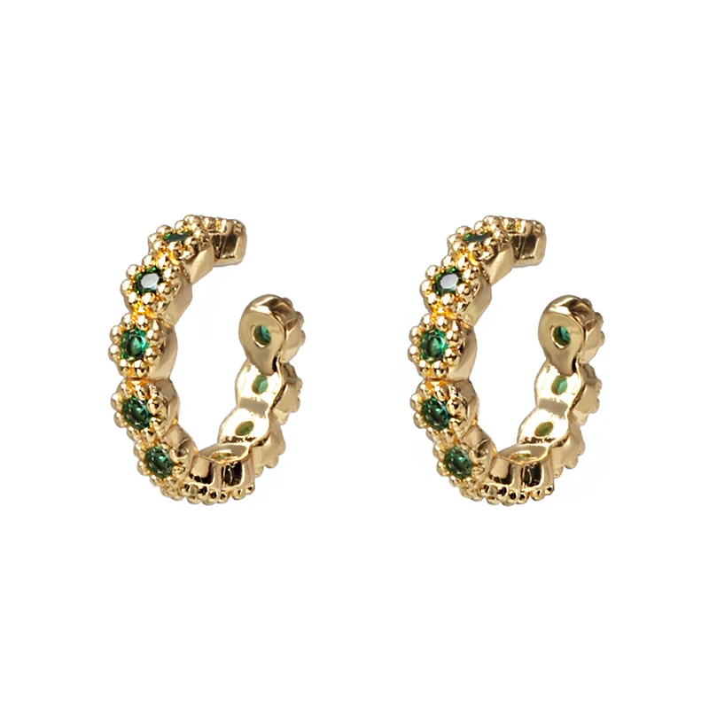 FASHIONSNOOPS Hot Cute Statement Crystal Earrings For Women Girl Party Earring Jewelry Gift HOOPS EARRINGS - Окраска металла: 505-GN