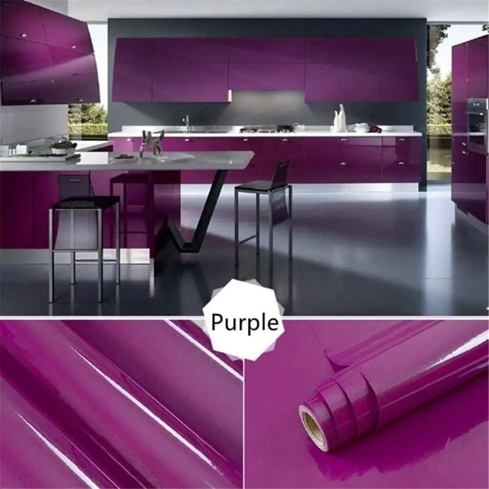 11 видов сплошной цвет ПВХ клей обои декоративные пленки стены ситкер для Шкаф Кухня стол дверь(60*100 см - Цвет: 10