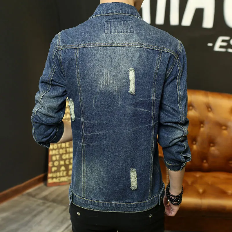 MODISON джинсы для женщин куртка мужчин Мода 2018 г. Chaqueta Hombre Slim Fit джинсовая человек