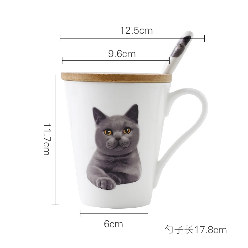 2019 New British Shorthair Cat Ceramics Mugs Cute Animal Cups