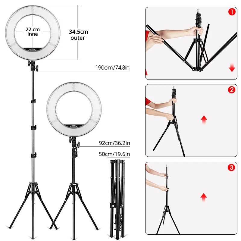  LED Ring Light 14 Inch Dimmable 5500K ringlight With Tripod For Studio Ring Lamp Photography YouTub - 32881450122
