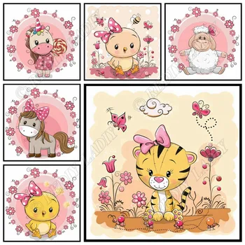

Full Square / Round Diamond Painting Cartoon Horse Diamond Embroidery Beaded Cross Stitch Crystal Mosaic Picture Hobby & Crafts