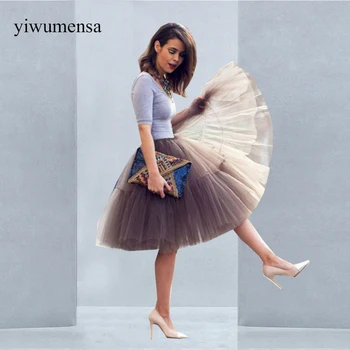 

yiwumensa Free Shipping 6 Layers Tutu Tulle Skirts Midi skirt Women Fashion Party Design Bohemian femininas formal faldas cortas