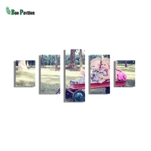 

The baby at play canvas wall art print home decor for living room pictures 5 panel large poster HD printed