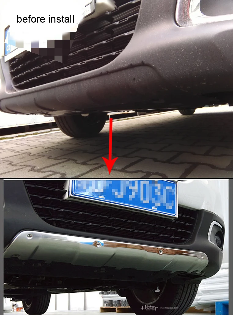 Защитная накладка на передний и задний бампер для Peugeot 2008 2014 2019 нержавеющая сталь