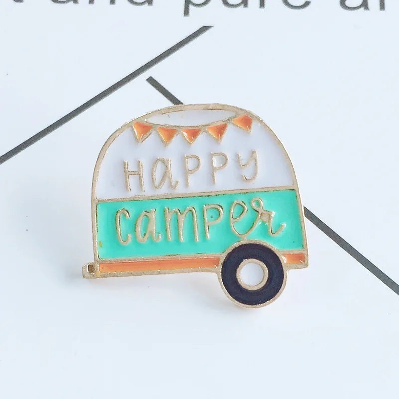 

WEISHUOLI jewelry Happycampes" happy camper cartoon Brooch For Women