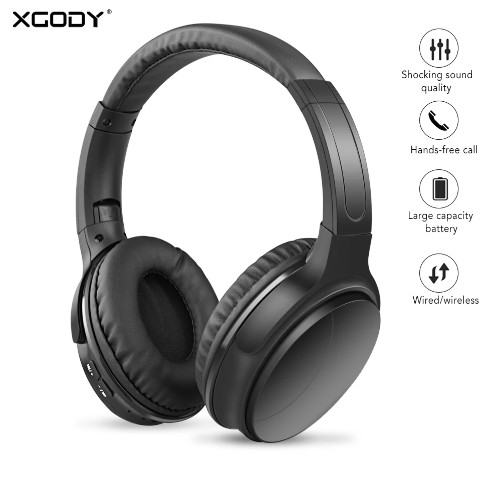 XGODY HK02 складные беспроводные наушники, стерео звук, Bluetooth 5,0, беспроводные Bluetooth наушники, гарнитура с микрофоном