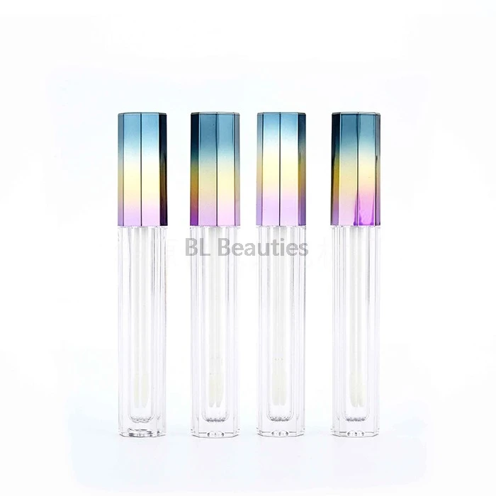 

500pcs/lot 5ML Empty Octagonal 3 Color Gradient Lip Gloss Tube Lipgloss Tube DIY Gradient Lipstick Container Free Shipping