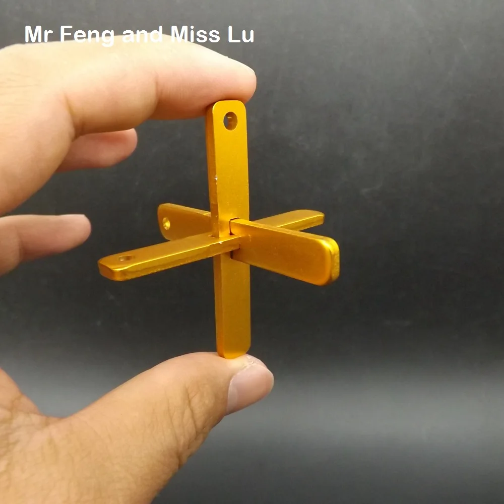 

3D Axle Holder Model Yellow Aluminium Alloy Metal Puzzle Cast Brian Teaser Mind Intelligence Game Toys
