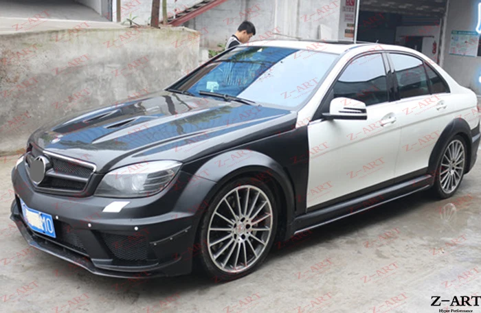 Z-ART широкий обвес для W204 real C63 AMG тюнинг обвес для W204 C63 AMG купе модифицированный обвес для W204 C63 AMG 2008-2010