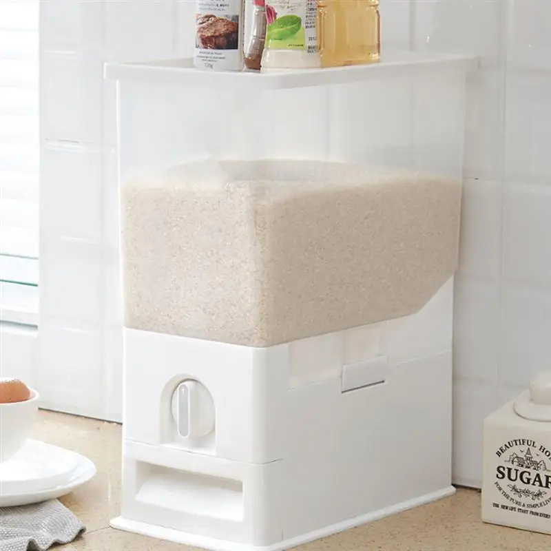 

1 pc Rice Bucket Transparent Insect-proof Moisture-proof Rice Container Cereal Box Grain Storage Bin Storage Case for Kitchen
