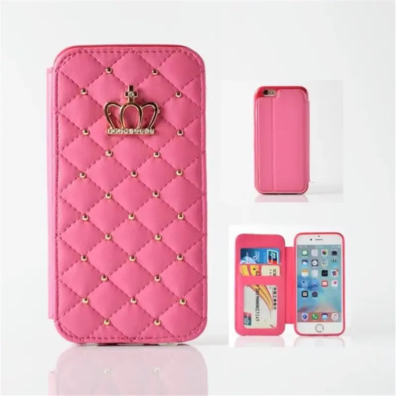 

For Cover iphone6S plus With Diamond Bling Flip Leather Wallet Case Cover For Coque iphone6 Phone Case with card slots
