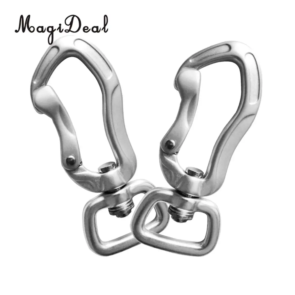 Outdoor 1 Pair Rock Tree Climbing Swivel Carabiner Hanging Connect Hook Camping 71/76mm round eye for Camping Caving Climbing