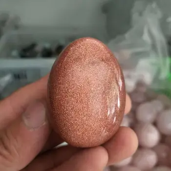 

2019 hot 80-90 grams of 100% Natural gold sand crystal egg crystal aura stone free shipping